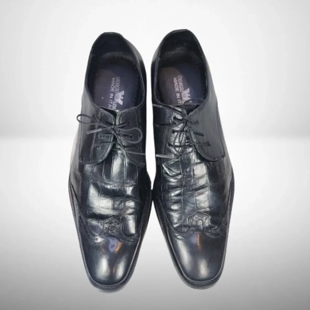 Georgio Armani Men's Derby Croco Leather Shoes - Size: 42 - Picture 12 of 14